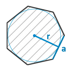 Площадь правильного многоугольника через диагональ.